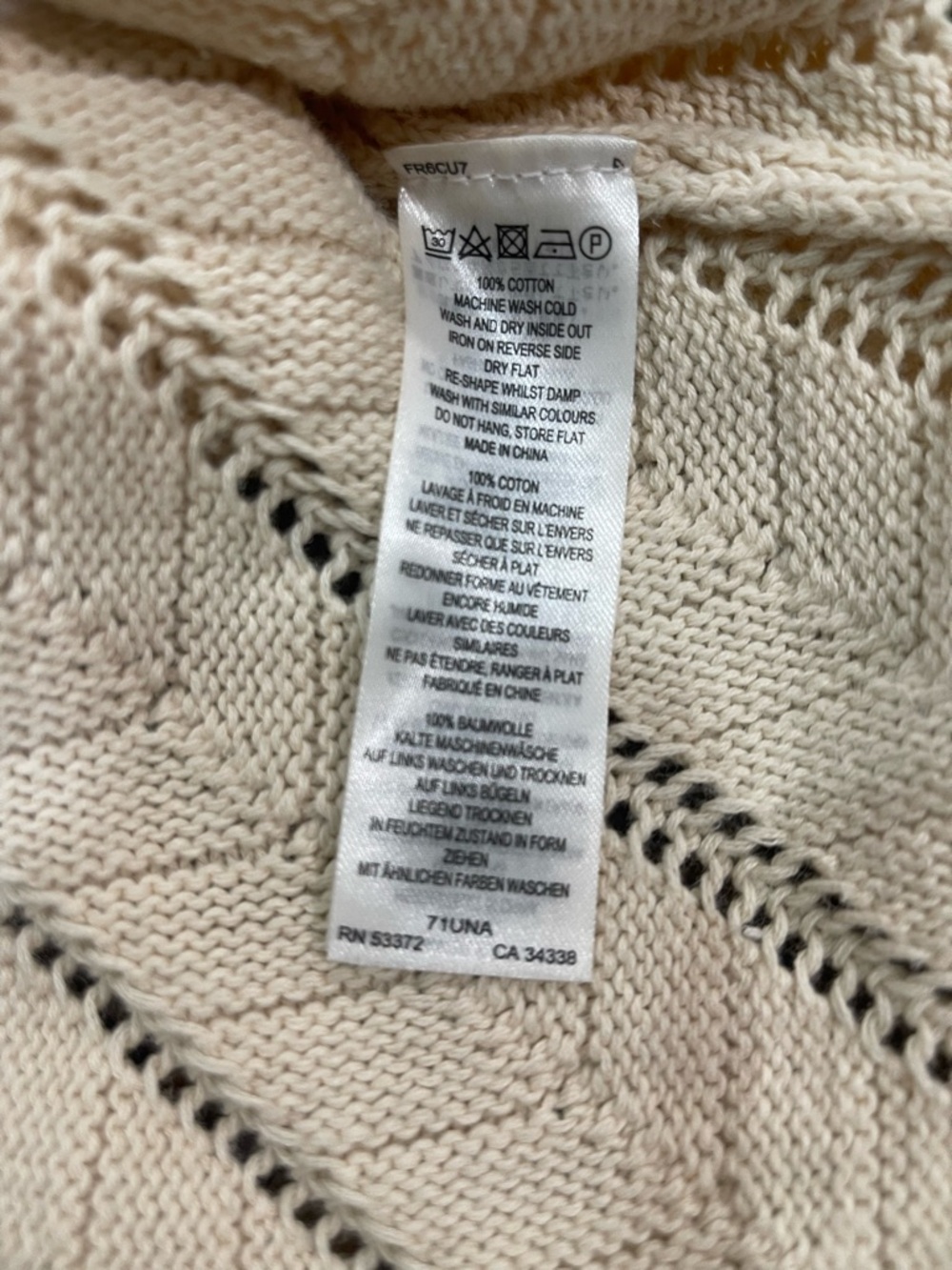 French Connection Nellis Cotton Crochet Dress in Cream Size Small - Picture 6 of 6